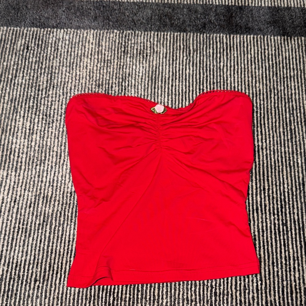 Elegant Red Strapless Camisole